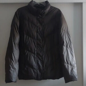 GAP Vintage Y2K 90s Chocolate Dark Brown Chevron Puffer Coat XL